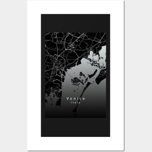 Venice Italy City map dark Posters and Art